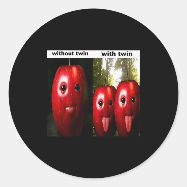 Lustig Alberner Ai Gen Z Meme Brainrot Humor Zwill Runder Aufkleber (Vorderseite)