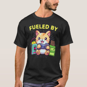 Lustig angetrieben von Gamer-Katze Schokolade & Di T-Shirt