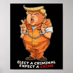 Lustig Anti-Trump Wähle einen Kriminellen Verbrech Poster