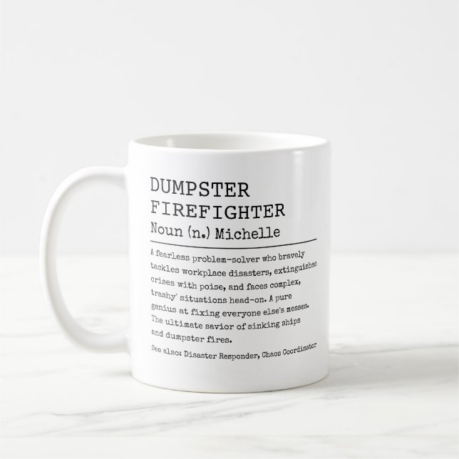 Lustig, Arbeit Definition Benutzerdefiniert Müllco Kaffeetasse (Links)