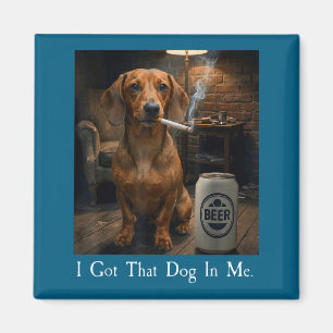 Lustig Bekam Hund Dachshund Rauchen Bier Magnet