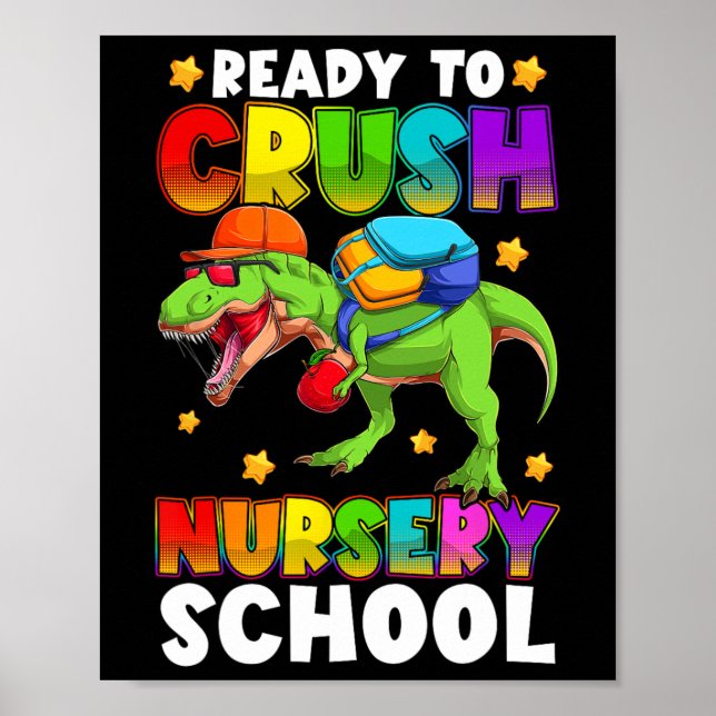 Lustig Bereit zu zermalmen Kinderzimmer T Rex Erst Poster (Vorne)
