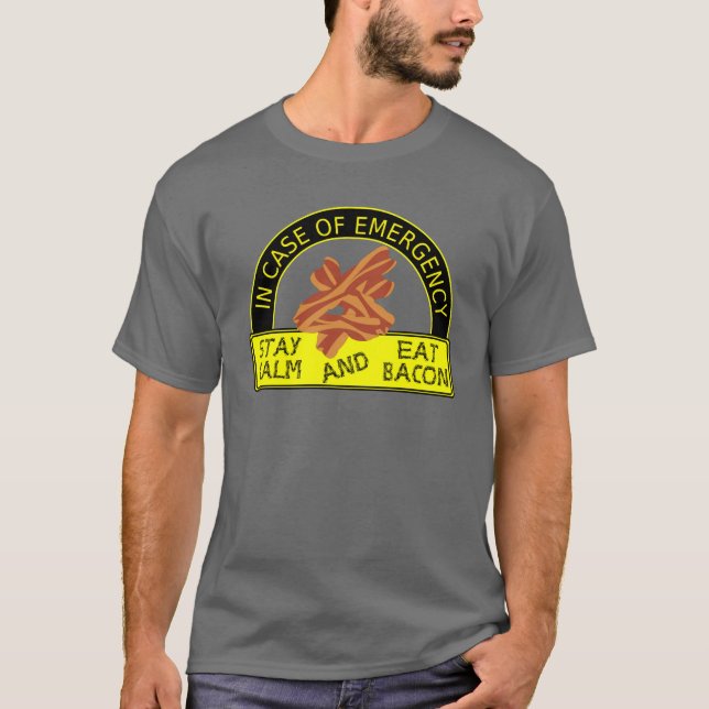 Lustig bleibe Sie, essen Speck-Shirt ruhig T-Shirt (Vorderseite)