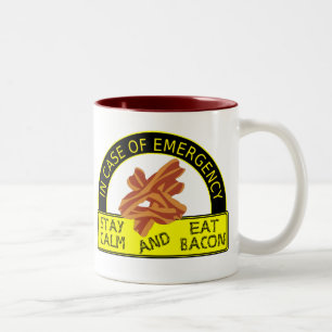 Lustig bleibe Sie, essen Speck-Tasse ruhig Zweifarbige Tasse