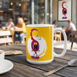 Lustig, Bunt, Eigenartig, Cartoon-Charakter Kaffeetasse