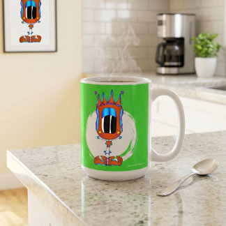 Lustig, Bunt, Eigenartig, Cartoonfigur Kaffeetasse
