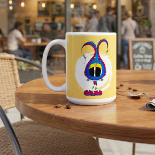 Lustig, Bunt, Eigenwillig, Cartoon-Charakter Kaffeetasse