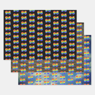 Lustig, Bunt, Regenbogenspektrum-Muster 96 Event # Geschenkpapier Set