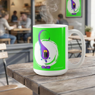 Lustig, Bunt, Skurril, Cartoonfigur Kaffeetasse