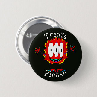 Lustig, Cartoon-Monster, Halloween "Bitte Süßigkei Button
