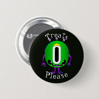 Lustig, Cartoon-Monster, Halloween "Bitte Süßigkei Button