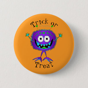 Lustig, Cartoon-Monster, Halloween "Süßes oder Sau Button