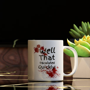 Lustig, das eskalierte schnell kaffeetasse