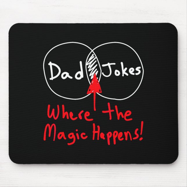 Lustig Das Nerdy Dad-Witze Venn-Diagramm Mousepad (Vorne)