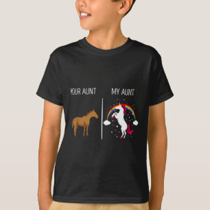 Lustig Deine Tante Meine Tante Pferd Einhorn Neue T-Shirt