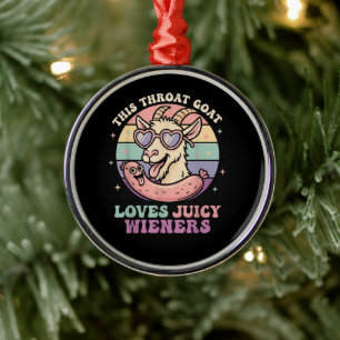 Lustig Diese Kehlkopfziege liebt saftige Würstchen Ornament Aus Metall