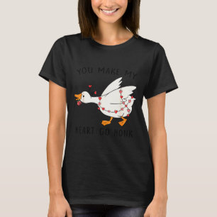 Lustig, du bringst mein Herz zum Hupen Gans Herz V T-Shirt