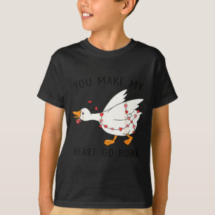 Lustig, du bringst mein Herz zum Hupen Gans Herz V T-Shirt