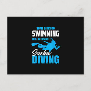 Lustig Einige Mädchen gehen schwimmen Wirkliche Mä Postkarte
