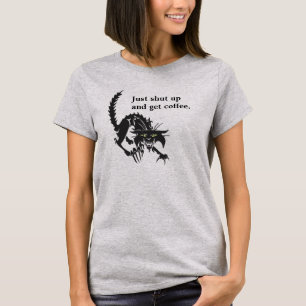 Lustig erhalten Sie Kaffee-Katze T-Shirt