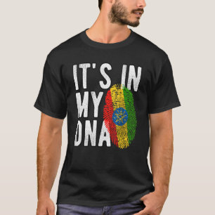 Lustig, es ist in meiner DNA Äthiopien-Flagge Fing T-Shirt