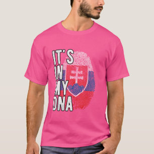 Lustig, es ist in meiner DNA Slowakei-Flagge Finge T-Shirt