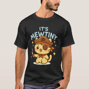 Lustig Es ist Mewtiny Piratenkatze Wortspiel Dad J T-Shirt