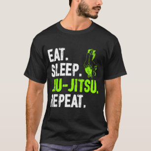 Lustig Essen Schlafen Jiu Jitsu Wiederholen Brasil T-Shirt