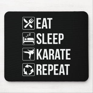 Lustig Essen Schlafen Karate Wiederholen 1 Mousepad