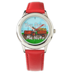 Lustig fahren Sie mich Nuts Eichhörnchen-Wortspie Armbanduhr