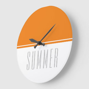 Lustig Fette Helle Orange Weiße Schlanke SUMMER Te Große Wanduhr