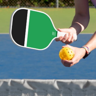 Lustig Fette Schwarze Oberseite Weiße Streifen Grü Pickleball Schläger