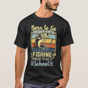 Lustig Geboren Um Zum Angeln Bass Fisch Angler Jun T-Shirt