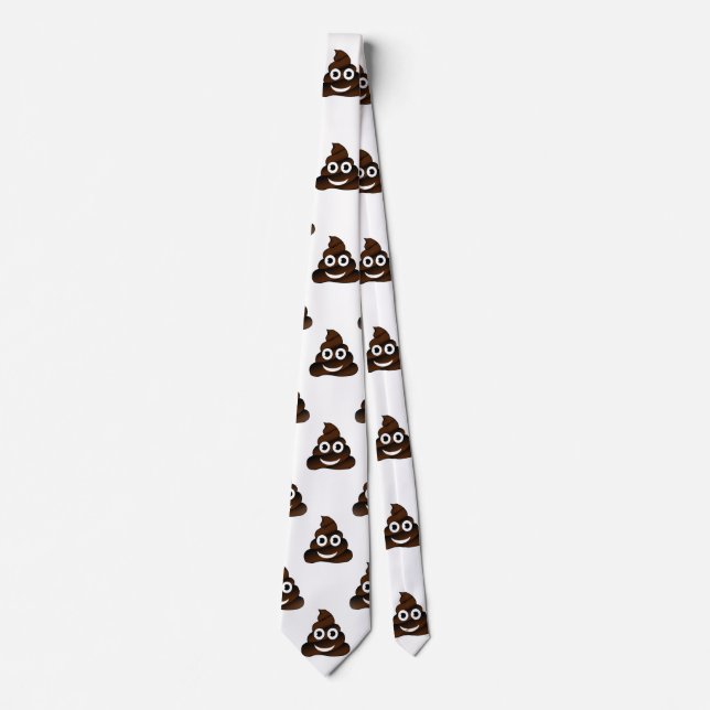 lustig gekackt Emoji menswees Männchen Krawatte (Vorderseite)