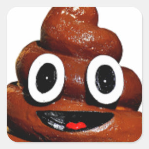lustig gekackt Emoji Quadratischer Aufkleber