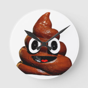 lustig gekackt Emoji Runde Wanduhr