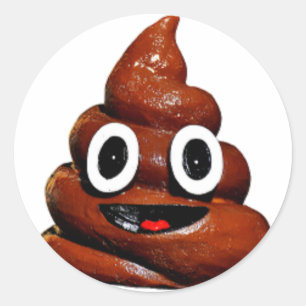 lustig gekackt Emoji Runder Aufkleber