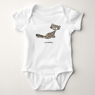 Lustig gemeinter Katzen-Babymoverall "Just Kidding Baby Strampler