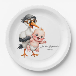 Lustig gestaltete Pappteller Baby Shower anpassen