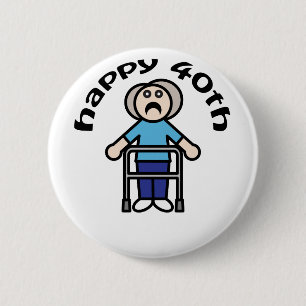 Lustig, "glücklicher 40." Entwurf der alten Frau Button