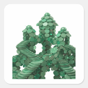 Lustig Grün GRÜNE MÜNZEN-BURG Aufkleber Grafik