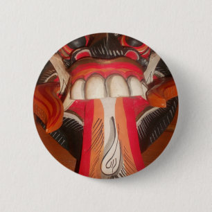 Lustig Gruselig Seltsam Zunge Asiatisches Hallowe Button