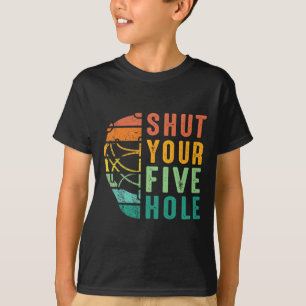 Lustig, halt deine Fünf-Loch-Retro-Vintage-Eishock T-Shirt