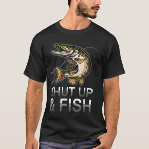 Lustig Halt Den Mund Und Fische, Hecht, Jack-Fisch T-Shirt