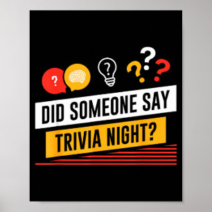 Lustig, hat jemand Trivia Night gesagt _ Pub Quiz Poster