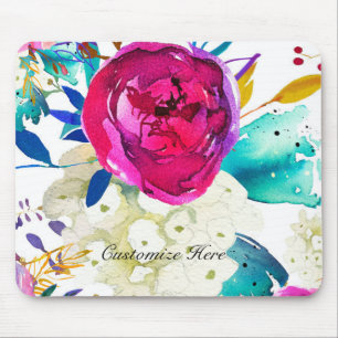 Lustig Helle Fette Wasserfarbe Florale Farbkleckse Mousepad