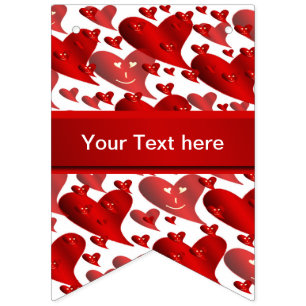 lustig, Herz, Herz, rot, Liebe, Valentin, glänzend Wimpelkette