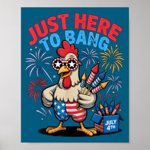Lustig hier, um Hühnchen fcawf Vogelpersonal Flagg Poster