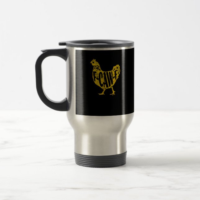 Lustig Huhn F-Caw-F Henne Geflügel Hahn Stall Reisebecher (Links)