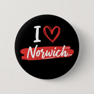 Lustig I Love Norwich Retro-Touristen-Reise-Grafik Button